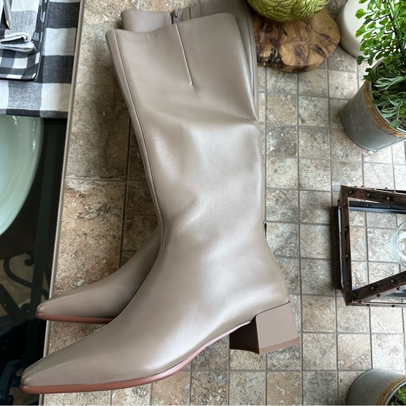 7or9 BOOT milk coffee KNEE HIGH women’s boot size 8 KHAKI 30mm height SHEEPSKIN - Picture 15 of 16